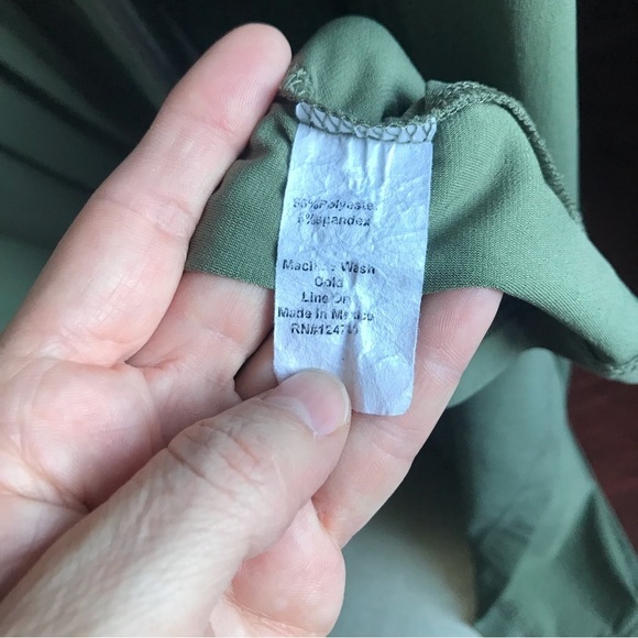 Shabby apple olive green long sleeves maxi wrap dress size 12 basic fall neutral - Picture 10 of 14